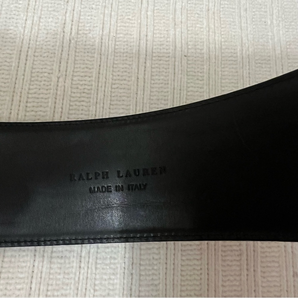$595 NWT Ralph Lauren black leather padlock key belt M - Picture 4 of 8
